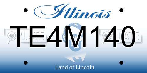 TE4M140 Illinois License Plate