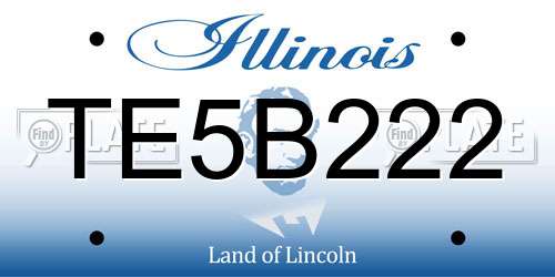 TE5B222 Illinois License Plate