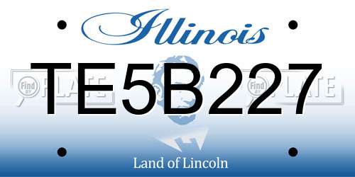 TE5B227 Illinois License Plate