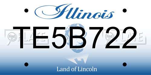 TE5B722 Illinois License Plate