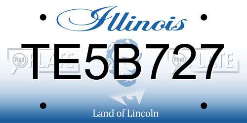 TE5B727 Illinois License Plate