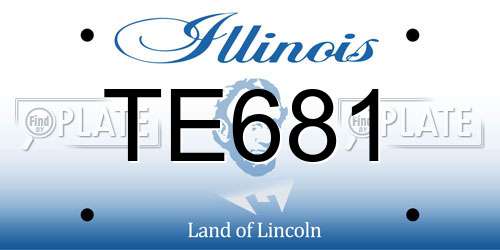 TE681 Illinois License Plate