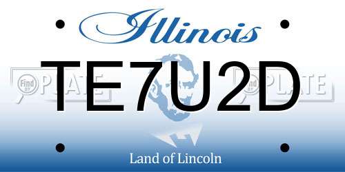 TE7U2D Illinois License Plate