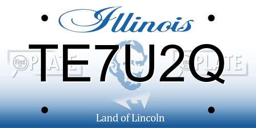 TE7U2Q Illinois License Plate