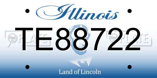 TE88722 Illinois License Plate