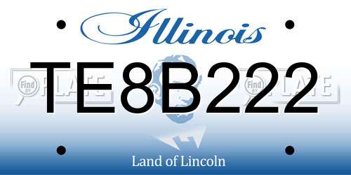 TE8B222 Illinois License Plate