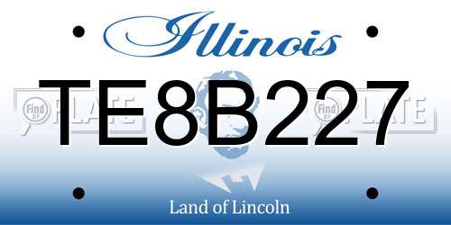 TE8B227 Illinois License Plate