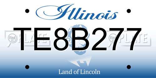 TE8B277 Illinois License Plate