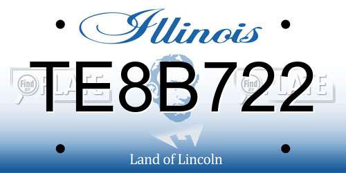 TE8B722 Illinois License Plate