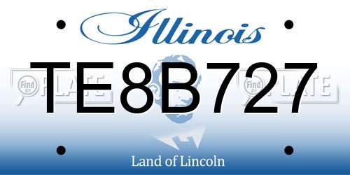TE8B727 Illinois License Plate