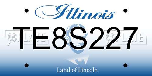 TE8S227 Illinois License Plate