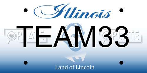 TEAM33 Illinois License Plate