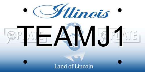 TEAMJ1 Illinois License Plate