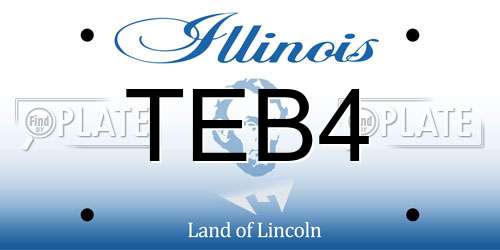 TEB4 Illinois License Plate