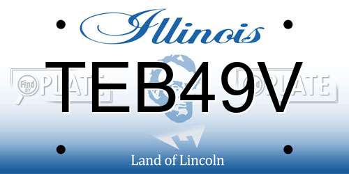 TEB49V Illinois License Plate