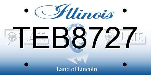 TEB8727 Illinois License Plate