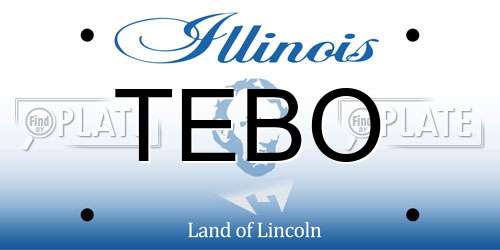 TEBO Illinois License Plate