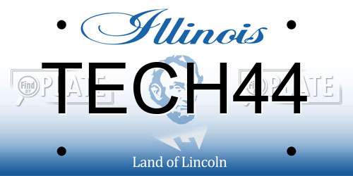 TECH44 Illinois License Plate