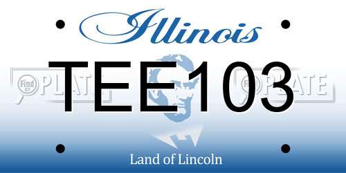 TEE103 Illinois License Plate