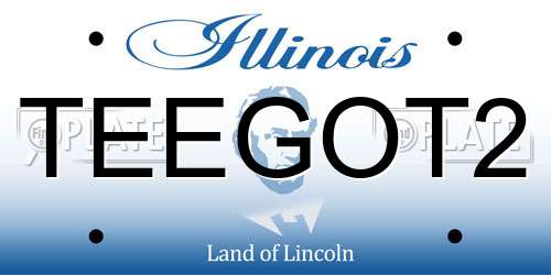 TEEGOT2 Illinois License Plate