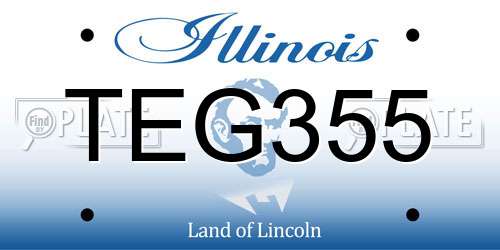 TEG355 Illinois License Plate