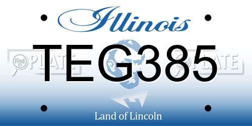 TEG385 Illinois License Plate