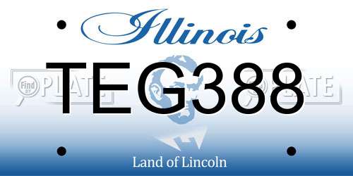 TEG388 Illinois License Plate