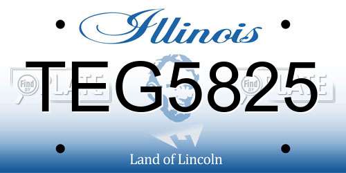 TEG5825 Illinois License Plate