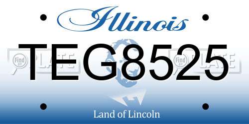 TEG8525 Illinois License Plate