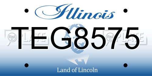 TEG8575 Illinois License Plate