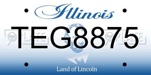 TEG8875 Illinois License Plate