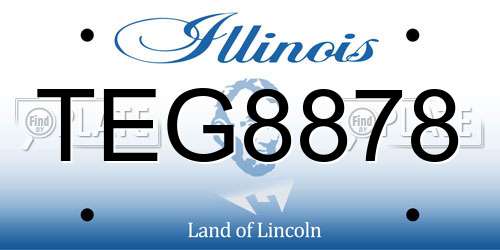 TEG8878 Illinois License Plate