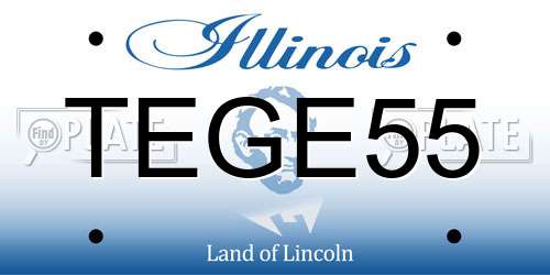 TEGE55 Illinois License Plate