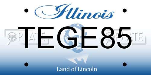 TEGE85 Illinois License Plate