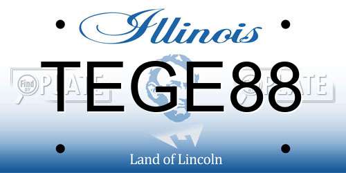 TEGE88 Illinois License Plate