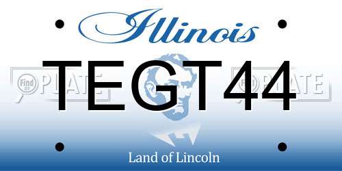 TEGT44 Illinois License Plate