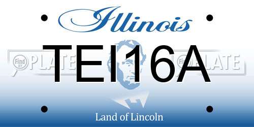 TEI16A Illinois License Plate