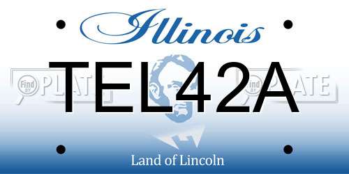 TEL42A Illinois License Plate