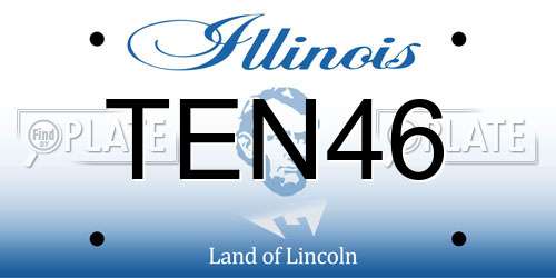 TEN46 Illinois License Plate