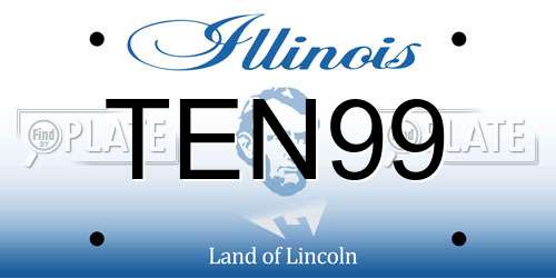 TEN99 Illinois License Plate