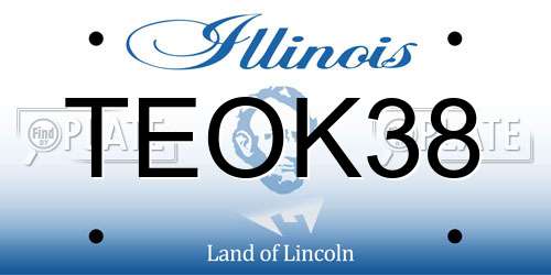 TEOK38 Illinois License Plate