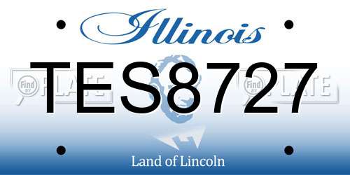TES8727 Illinois License Plate