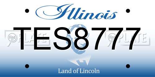 TES8777 Illinois License Plate