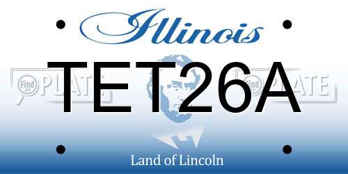 TET26A Illinois License Plate