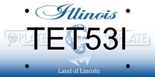 TET53I Illinois License Plate