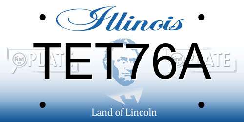 TET76A Illinois License Plate
