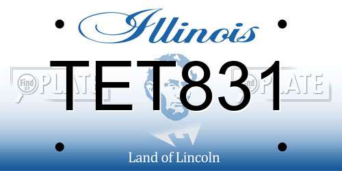 TET831 Illinois License Plate