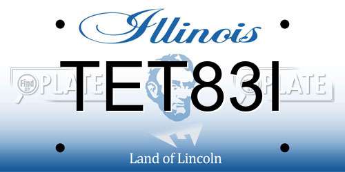 TET83I Illinois License Plate