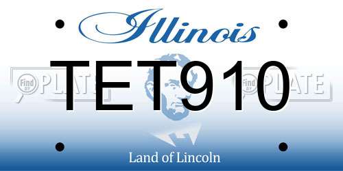 TET910 Illinois License Plate