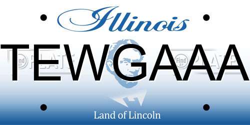 TEWGAAA Illinois License Plate